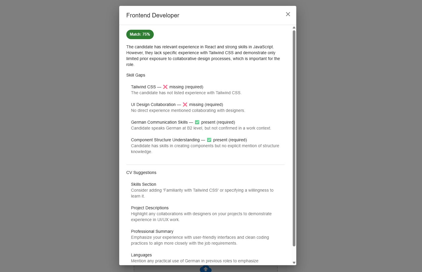 JobFit Analyzer placeholder screenshot